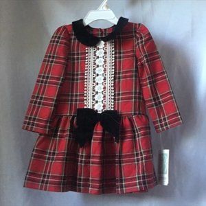 Bonnie Baby Red Plaid Formal Dress no tags!!!